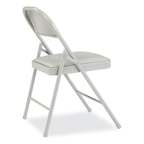 950 Series Vinyl Padded Steel Folding Chair, Supports Up To 250 Lb, 17.75" Seat Height, Gray, 4/carton