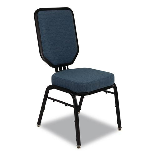 Flex-back Banquet Chair, Supports Up To 500 Lbs, 18.6" Seat Height, Morticia Blue Lagoon Seat/back, Black Base, 2/pack