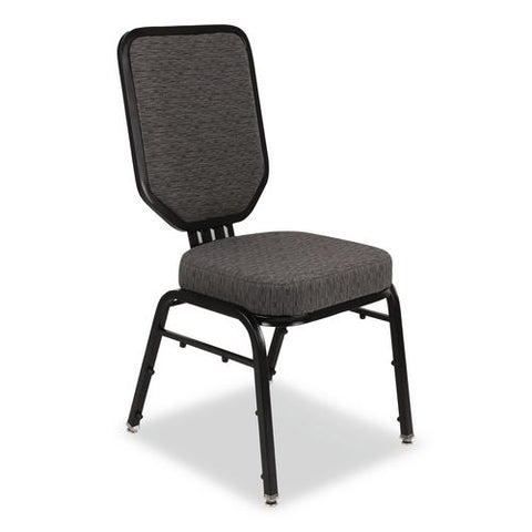 Flex-back Banquet Chair, Supports Up To 500 Lbs, 18.6" Seat Height, Morticia Onyx Seat/back, Black Base, 2/pack