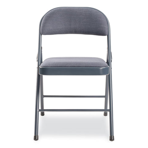 970 Series Fabric Padded Steel Folding Chair, Supports Up To 250 Lb, 17.75" Seat Height, Star Trail Blue, 4/carton