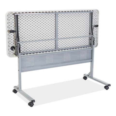 Flip-n-store Training Table, Rectangular, 24 X 60 X 29.5, Speckled Gray