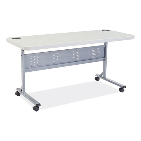 Flip-n-store Training Table, Rectangular, 24 X 60 X 29.5, Speckled Gray