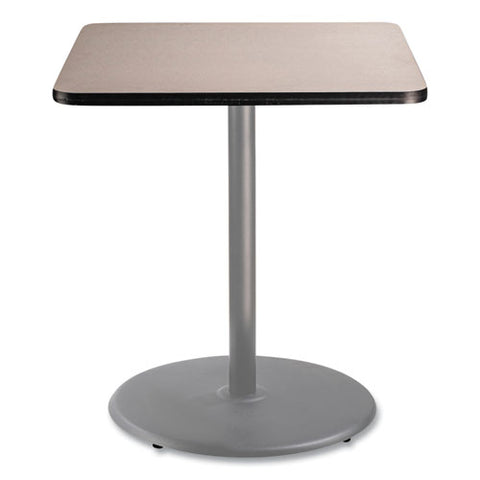 Cafe Table, 36w X 36d X 42h, Square Top/round Base, Gray Nebula Top, Gray Base