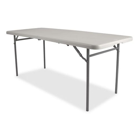 Comfort Max Fold-in-half Table, Rectangular, 72w X 30d X 29.25h, Speckled Gray Top, Gray Base/legs