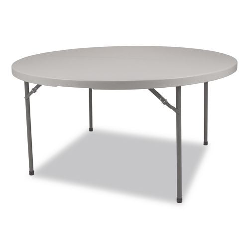 Comfort Max Fold-in-half Table, Round, 60w X 60d X 29.25h, Speckled Gray Top, Gray Base/legs