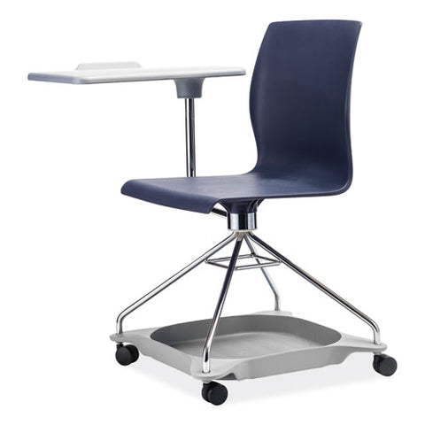 Cogo Mobile Tablet Chair, Supports Up To 440 Lb, 18.75" Seat Height, Blue Seat, Blue Back, Chrome Frame