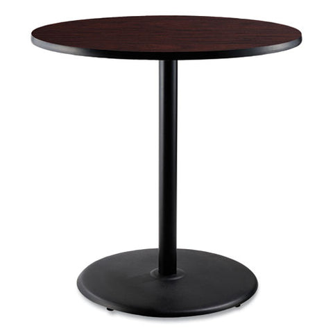 Cafe Table, 36" Diameter X 42h, Round Top/base, Mahogany Top, Black Base