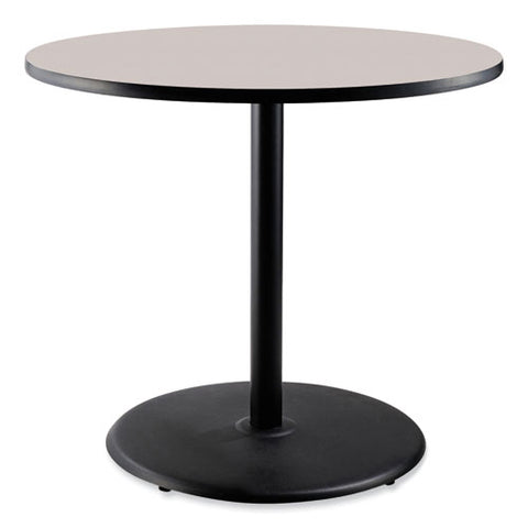 Cafe Table, 36" Diameter X 36h, Round Top/base, Gray Neubula Top, Black Base