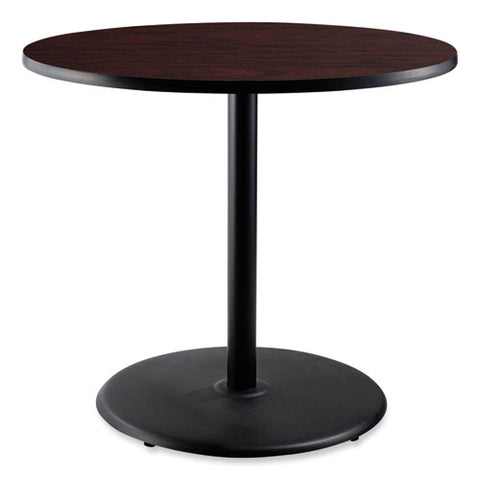 Cafe Table, 36" Diameter X 36h, Round Top/base, Mahogany Top, Black Base