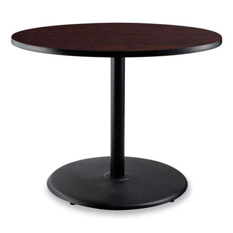 Cafe Table, 36" Diameter X 30h, Round Top/base, Mahogany Top, Black Base