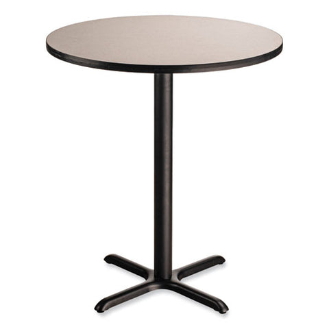 Cafe Table, 36" Diameter X 42h, Round Top/x-base, Gray Nebula Top, Black Base