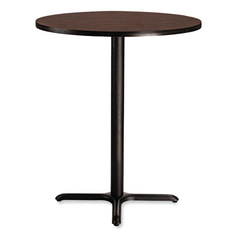 Cafe Table, 36" Diameter X 42h, Round Top/x-base, Mahogany Top, Black Base