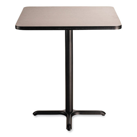 Cafe Table, 36w X 36d X 42h, Square Top/x-base, Gray Nebula Top, Black Base