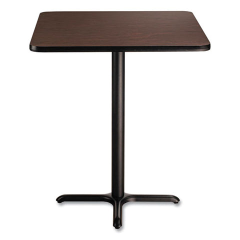 Cafe Table, 36w X 36d X 30h, Square Top/x-base, Mahogany Top, Black Base