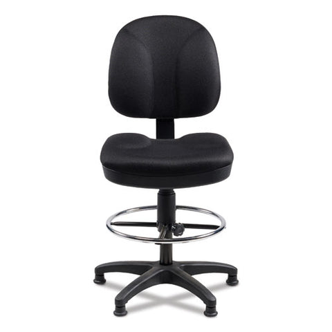 Comfort Task Stool, Supports Up To 300 Lb, 24.5" To 34.5" Seat Height, Black Seat, Black Back, Black Base