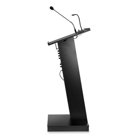 Zed Lectern With Speaker, 19.75 X 19.75 X 49, Black