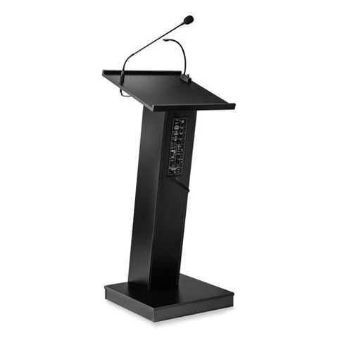 Zed Lectern With Speaker, 19.75 X 19.75 X 49, Black