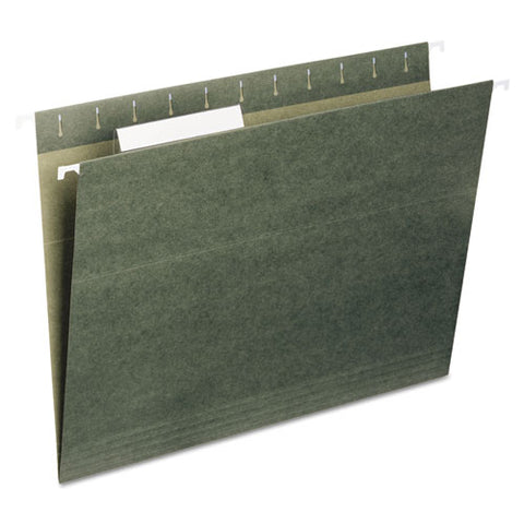 7530013649498, Skilcraft Hanging File Folder, Letter Size, 1/5-cut Tabs, Green, 25/box