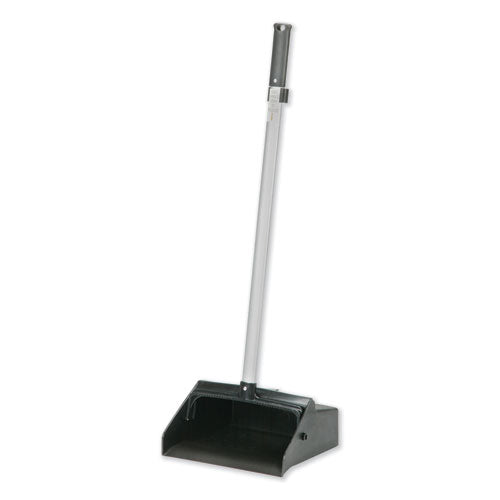 7290014606663, Skilcraft Lobby Dustpan, 12 X 11 Hopper, 32" Aluminum Handle, Black/silver