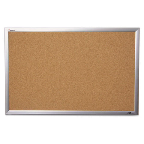 7195014840007, Skilcraft Cork Board, 24" X 18", Tan Surface, Anodized Aluminum Frame