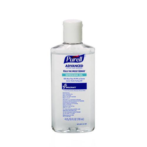 8520014907358, Skilcraft Purell Advanced Hand Sanitizer, Refreshing Scent, 4 Oz Flip-cap Bottle, 24/box