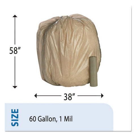 8105015171364, Skilcraft Trash Can Liner - Linear Low-density, 60 Gal, 1 Mil, 38" X 58", Gray, Perforated Roll, 100/box
