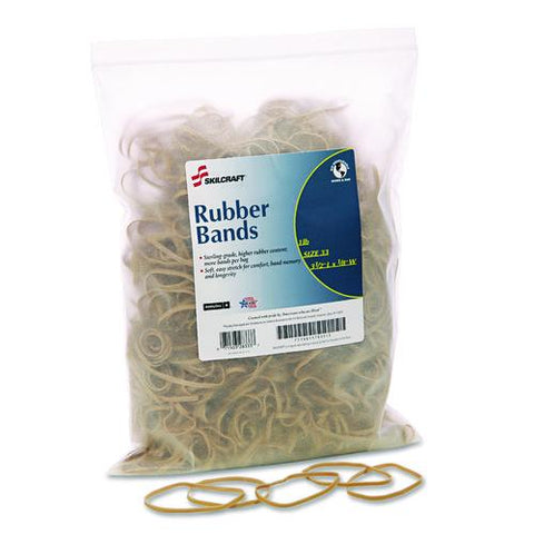 7510015783513, Skilcraft Rubber Bands, Size 33, 0.03" Gauge, Beige, 1 Lb Box, 850/pack