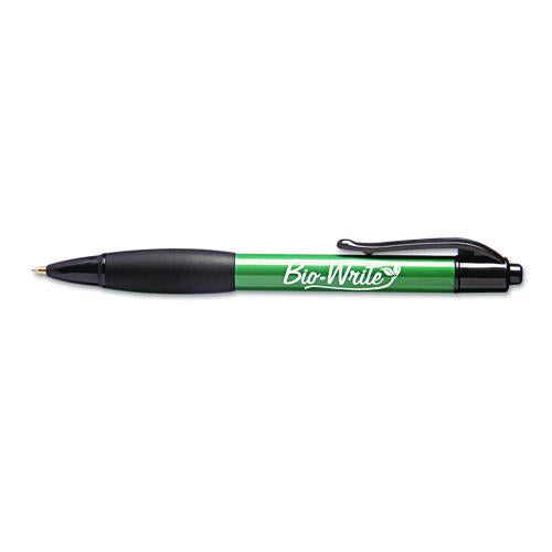 7520015789307, Skilcraft Bio-write Ballpoint Pen, Retractable, Medium 1 Mm, Black Ink, Green Barrel, Dozen