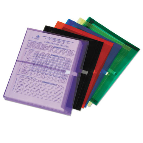 7530016618837 Skilcraft Poly Hook/loop Side-loading 1.25" Expansion Envelope, 1 Section, Letter Size, Assorted Colors, 5/pack