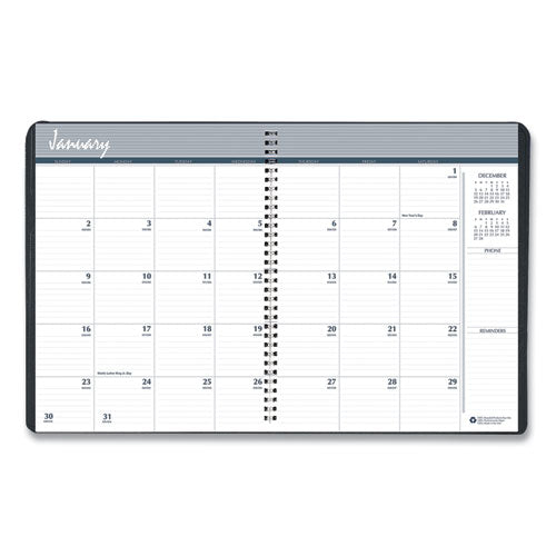 7510016828096, Skilcraft Monthly Appointment Planner, 8.75 X 6.88, Black Cover, 14-month: Dec 2025 To Jan 2027