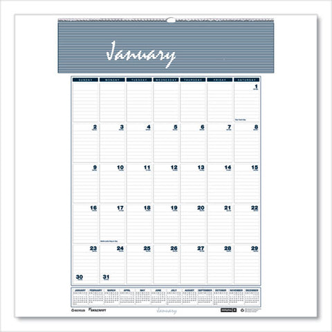 7510016935083, Skilcraft 12-month Wall Calendar, 8.5 X 11, White/blue/gray Sheets, 12-month (jan To Dec): 2026