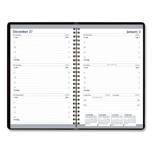 7530016935592, Skilcraft Weekly Appointment Planner, 8 X 5, Black Cover, 12-month (jan To Dec): 2026