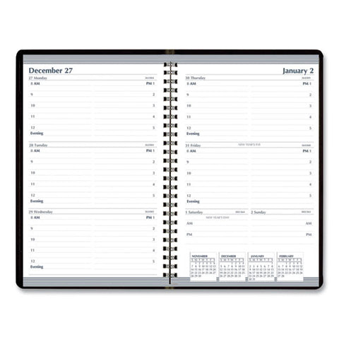 7530016935592, Skilcraft Weekly Appointment Planner, 8 X 5, Black Cover, 12-month (jan To Dec): 2026
