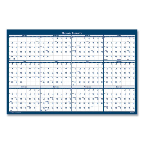 7510016956116, Skilcraft Two-sided Dry Erase Wall Calendar, 24 X 37, White/blue Sheets, 12-month (jan To Dec): 2026