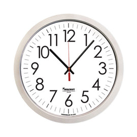 6645016986555 Skilcraft Silver Quartz Wall Clock, 14.5" Overall Diameter, 1 Aa (sold Separately)