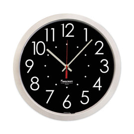6645016986560 Skilcraft High Contrast Quartz Wall Clock, 14.5" Overall Diameter, White Case, 1 Aa (sold Separately)