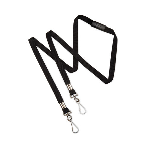 8455016988429, Skilcraft Face Mask Lanyard, Metal J-hook Fastener, 36" Long, Black, Dozen