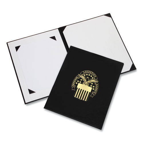 7510017011610, Skilcraft Awards Certificate Binder, Dla Seal, 14.5 X 11.5, Black/gold