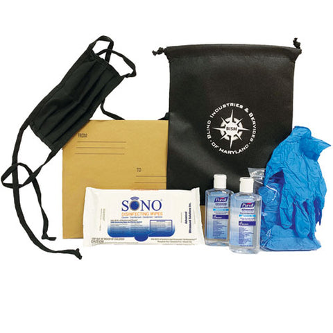 8530017028831, Skilcraft Employee Workstation Sanitizing Kit, 1 Person, 15 Pieces, Kraft Envelope