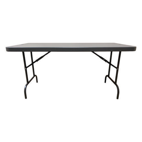 7110017110901, Skilcraft Blow Molded Folding Tables, Rectangular, 60w X 30d X 29h, Charcoal Gray