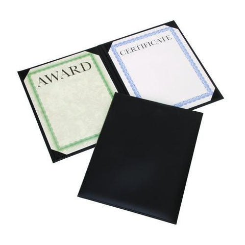 7510017143328, Skilcraft Awards Certificate Padded Cover Binder, 9.12 X 11.62, Black