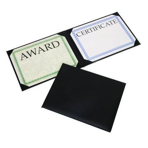 7510017143330, Skilcraft Awards Certificate Padded Cover Binder, 11.62 X 9.12, Black