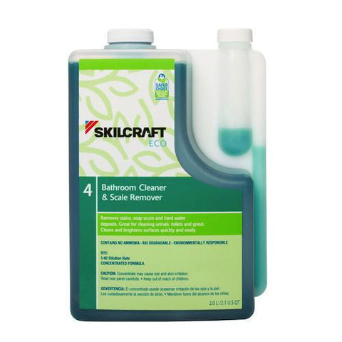 7930017149187, Skilcraft Eco Bathroom Cleaner And Scale Remover Concentrate, 2 L Bottle, 4/pack