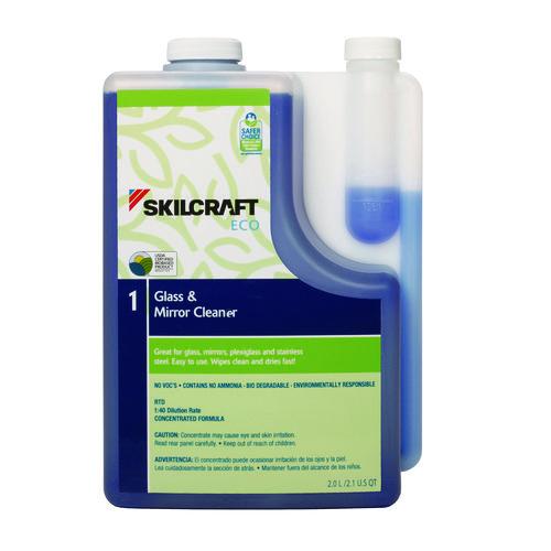 7930017149190, Skilcraft Eco Glass And Mirror Cleaner Concentrate, 2 L Bottle, 4/pack