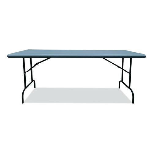 7105017246313, Skilcraft Rectangular Folding Table, 60w X 30d X 29h, Charcoal Gray Top, Gray Base/legs