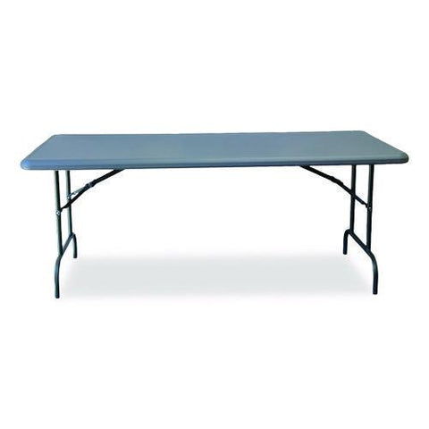 7105017246807, Skilcraft Rectangular Folding Table, 72w X 30d X 29h, Charcoal Gray Top, Gray Base/legs
