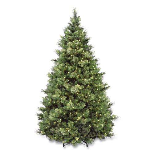 Pre-lit Carolina Pine Tree, 58" X 58" X 84", Green Tree, Green Tree Stand