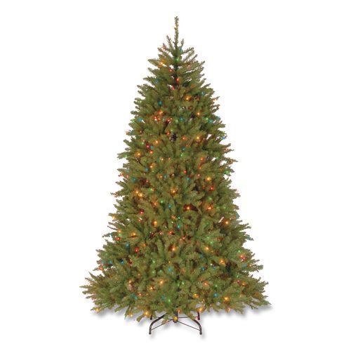 Pre-lit Dunhill Fir Tree, 59" X 59" X 90", Green Tree, Green Tree Stand