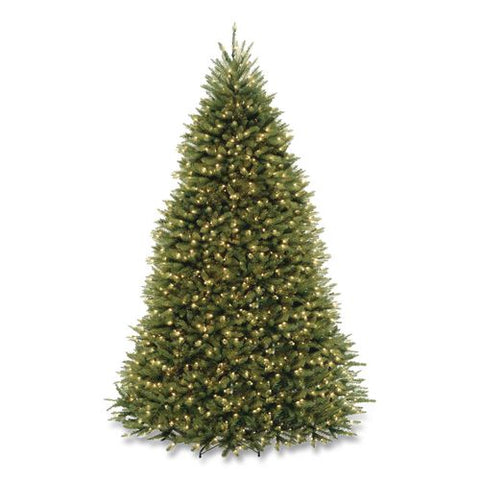 Pre-lit Dunhill Fir Tree, 66" X 66" X 108", 1,100 Clear Lights, Green Tree, Green Tree Stand