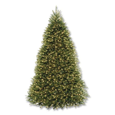 Pre-lit Dunhill Fir Tree, 66" X 66" X 108", 900 Clear Lights, Green Tree, Green Tree Stand